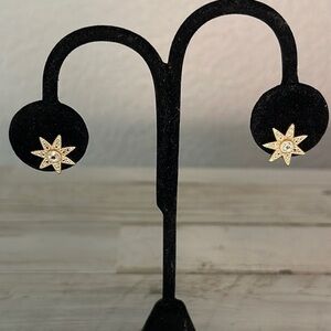 Judith Ripka White Topaz Star Stud Earrings.